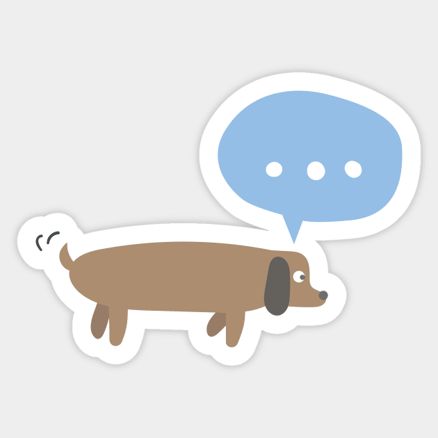 Cute wiener dog thinking about texting. Sticker by Spindriftdesigns